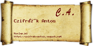 Czifrák Antos névjegykártya